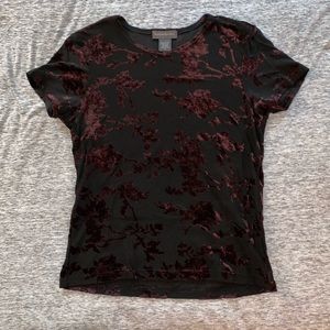 Banana Republic Black & Purple Velvet Top